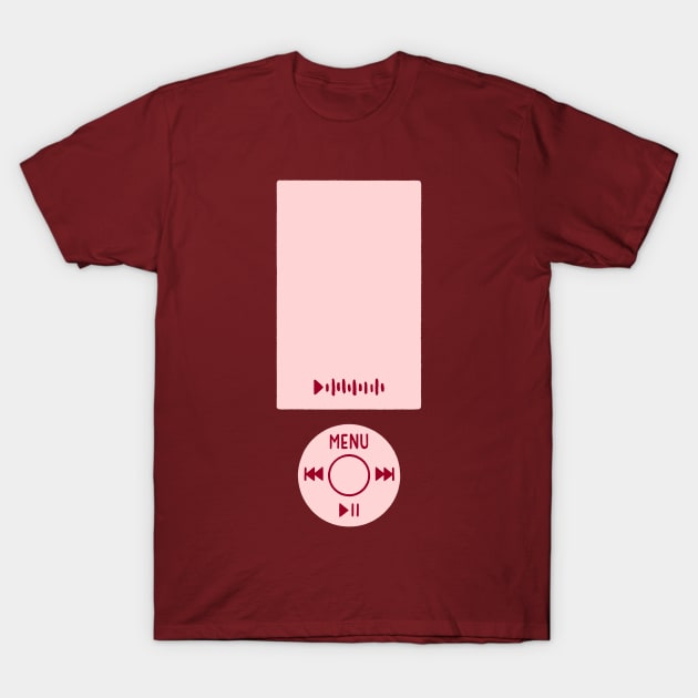 Red MP3 Music Player Retro T-Shirt by Made Adventurous